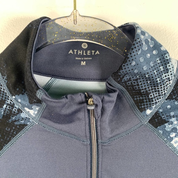 Athleta Women's M Blue Running Wild Half Zip Long Sleeve Pullover - Picture 2 of 7